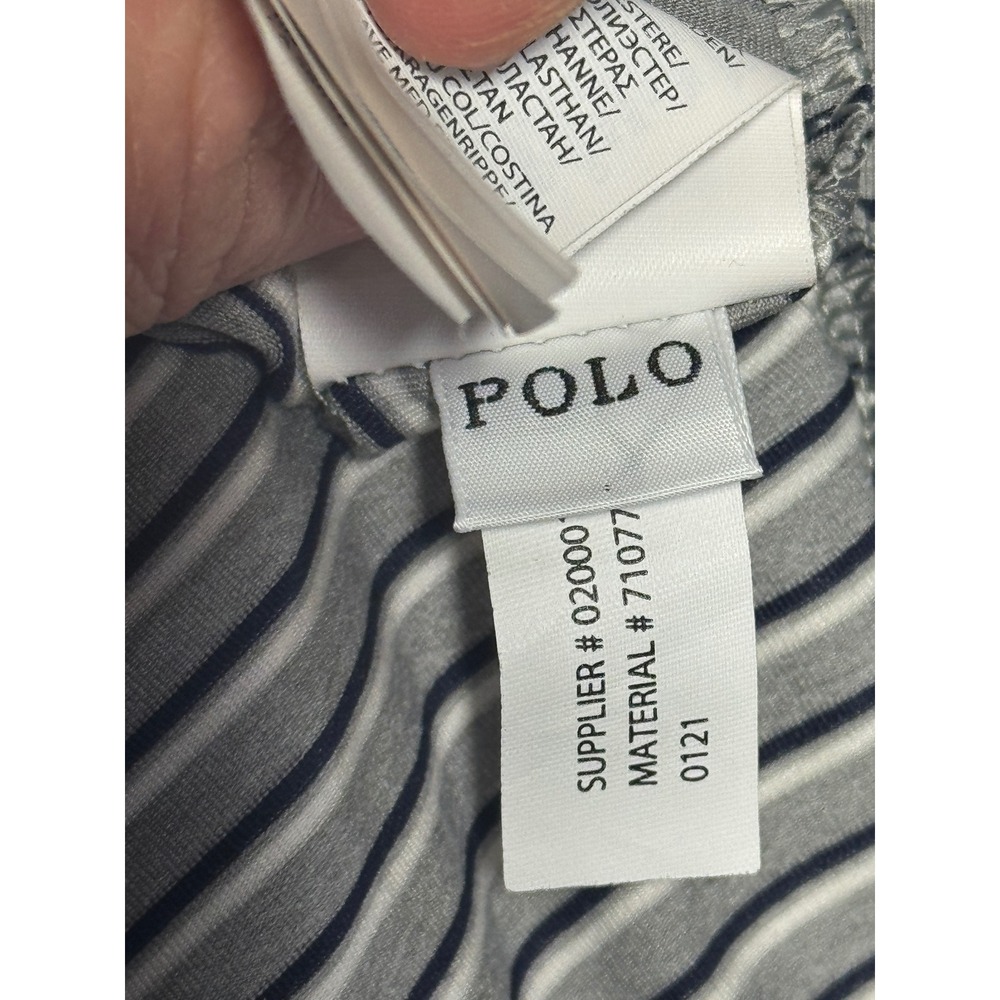 Polo Ralph Lauren Performance Shirt Mens XXL Gray Striped Golf Polo Classic Fit - Picture 6 of 8